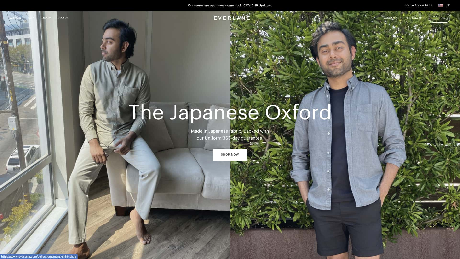 nawaz modeling for Everlane